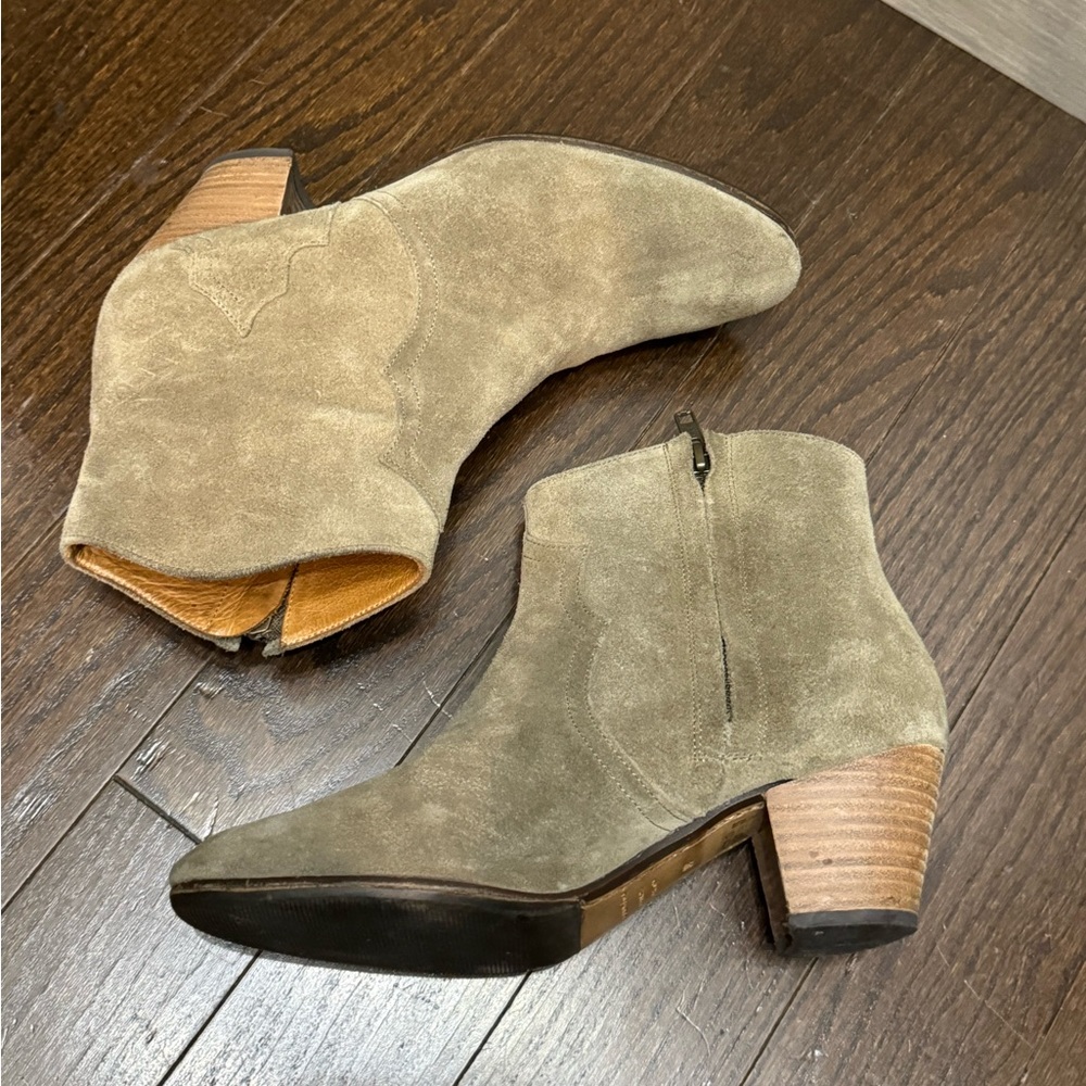 ISABEL MARANT Étoile Suede Western Boots - Green - Picture 4 of 5
